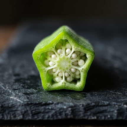45 Green Okra Seeds for Planting - Sweet, Crisp & Heat Loving Vegetable Seeds for Home Garden - Ribbed Pods