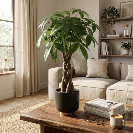 Live Money Tree Plant in 4" Nursery Pot - Pachira Aquatica Braided Bonsai for Wealth & Good Luck
