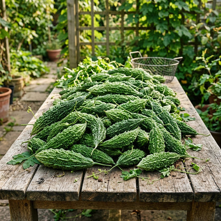 15 Green Bitter Melon Seeds - Heirloom Balsam Pear Seeds for Planting - Fast-Growing Asian Vegetable Vines for Gardeners