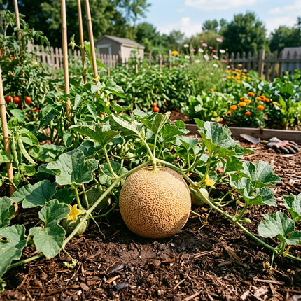 25 Heirloom Cantaloupe Seeds - Sweet Orange Melon Seeds for Planting - Grow Juicy, Delicious Melons in Your Backyard Garden