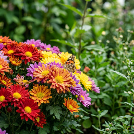 300 Rainbow Chrysanthemum Mix Seeds for Planting - Premium Heirloom Rainbow Chrysanthemum Mix Seeds for Home Garden Blooms