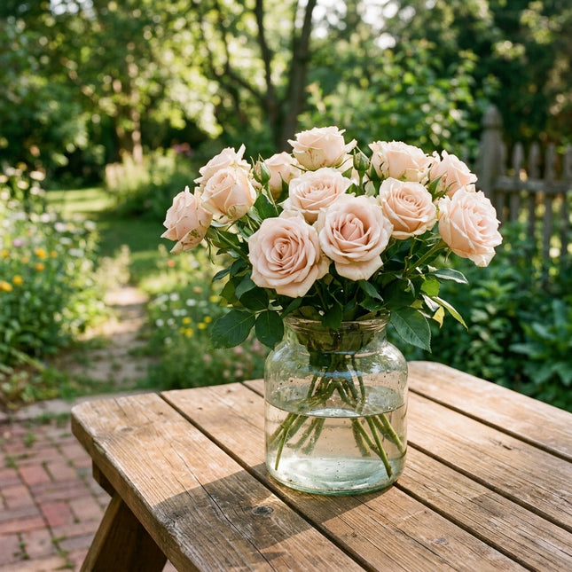 50 Premium Champagne Rose Seeds - Beautiful Garden Flowers for Planting