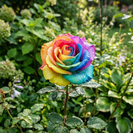 50 Premium Rainbow Rose Seeds - Beautiful Garden Flowers for Planting