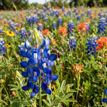 300 Texas Bluebonnet Wildflower Mix Seeds - Premium Bulk Seed Blend for Easy Outdoor Garden Landscapes
