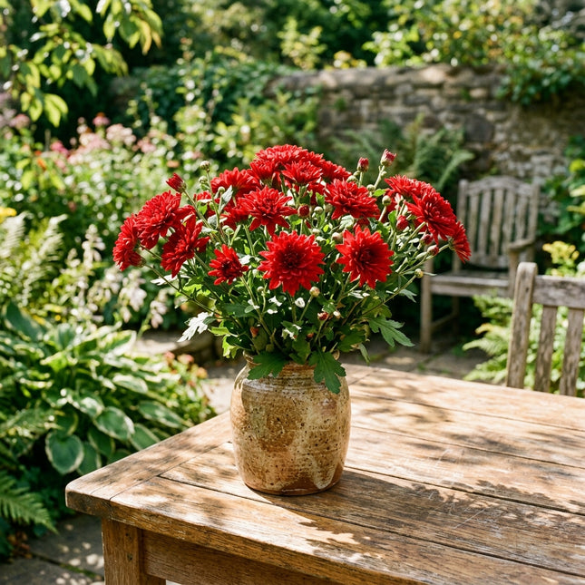 50 Premium Red Chrysanthemum Seeds - Beautiful Garden Flowers for Planting