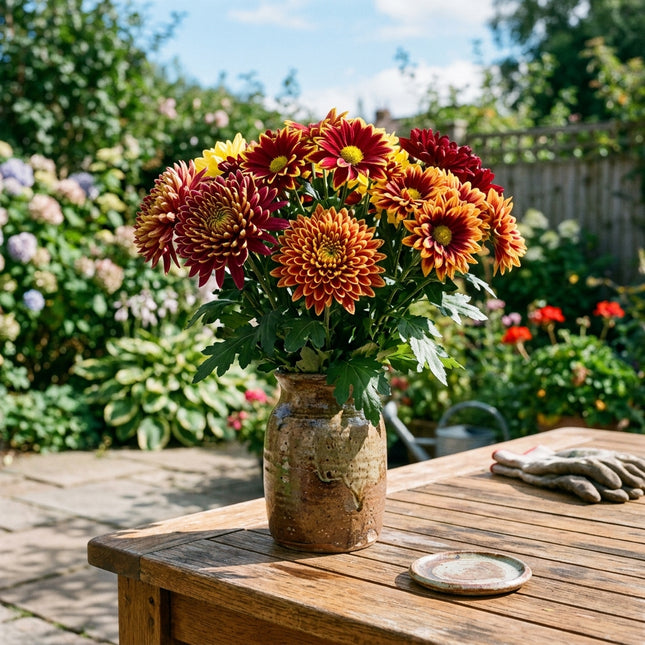 50 Premium Bicolor Chrysanthemum Seeds - Beautiful Garden Flowers for Planting