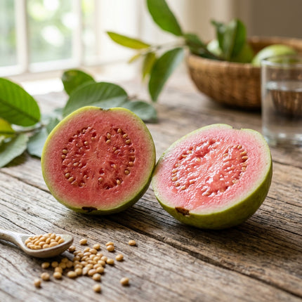 100 Tropical Red Guava Seeds for Planting - Exotic & Delicious Fruit Seeds for Home Garden - Grow Vibrant Sweet Red Guavas