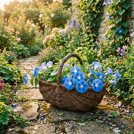 100 Heavenly Blue Morning Glory Seeds for Planting - Variety for Home Gardening