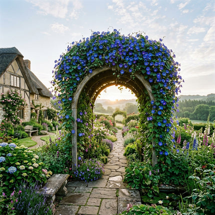 100 Heavenly Blue Morning Glory Seeds for Planting - Variety for Home Gardening