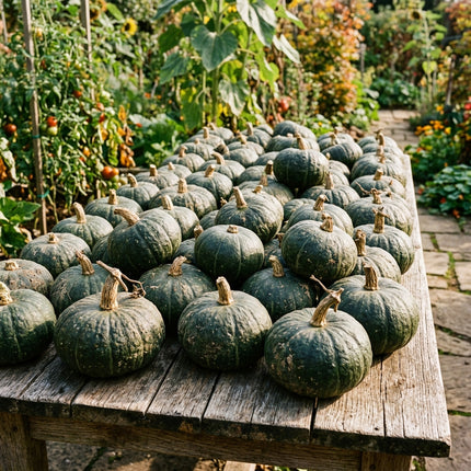 15 Japanese Kabocha Squash Seeds - Sweet Green Pumpkin Seeds for Planting - Enjoy Rich, Chestnut-Flavored Winter Squash from Your Garden