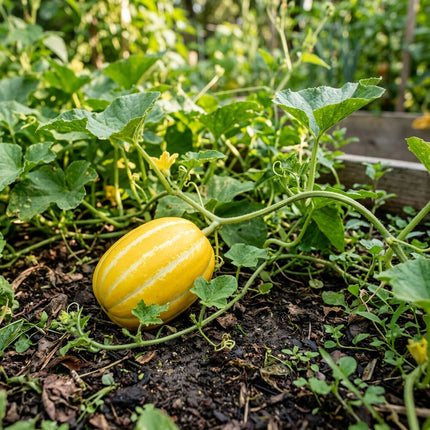 120 Korean Melon Seeds - Sweet Asian Chamoe Melon Seeds for Home Gardens - Grow Crisp, Yellow-Striped Melons with Juicy White Flesh