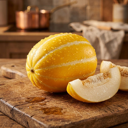 120 Korean Melon Seeds - Sweet Asian Chamoe Melon Seeds for Home Gardens - Grow Crisp, Yellow-Striped Melons with Juicy White Flesh