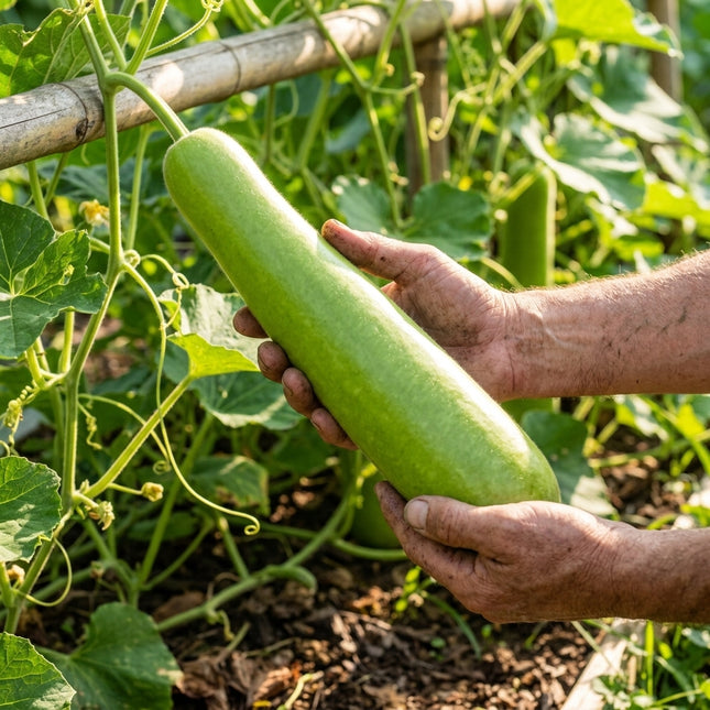 35 Bottle Gourd Seeds - Heirloom Calabash Opo Squash - Vigorous Vines for Home Gardens & Trellises