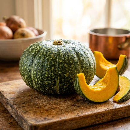 15 Japanese Kabocha Squash Seeds - Sweet Green Pumpkin Seeds for Planting - Enjoy Rich, Chestnut-Flavored Winter Squash from Your Garden