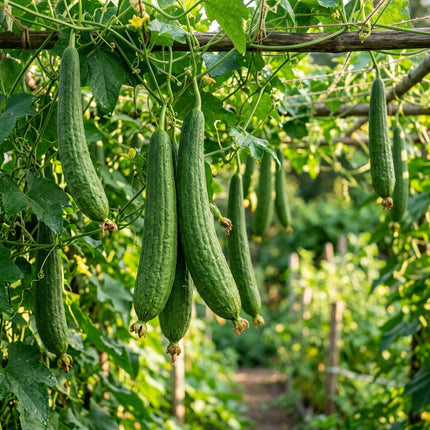 20 Ridged Sponge Gourd Seeds - Angled Luffa Seeds for Home Gardens - Grow Your Own Edible Gourds and Natural Bath Sponges