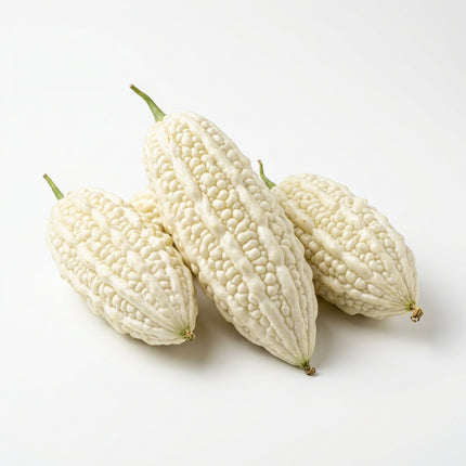 15 White Pearl Bitter Gourd Seeds - Rare Heirloom Balsam Pear Seeds - Grow Mildly Bitter White Melons for Asian Cuisine