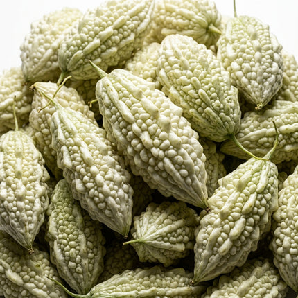 15 White Pearl Bitter Gourd Seeds - Rare Heirloom Balsam Pear Seeds - Grow Mildly Bitter White Melons for Asian Cuisine